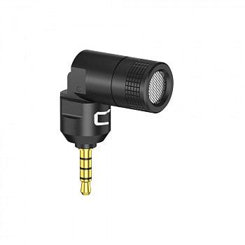 Microphone for a phone with an angled connector